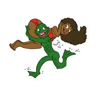 cartoon swamp monster carrying girl in bikini N8