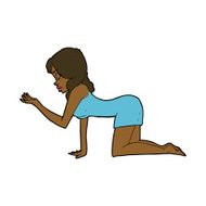 cartoon woman on all fours N15
