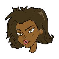 cartoon female face N110