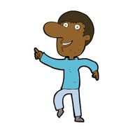 cartoon happy man dancing N28