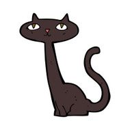cartoon black cat N47