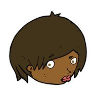 cartoon female face with raised eyebrow N7