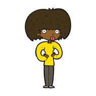 cartoon surprised woman N182