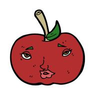 cartoon apple with face N14