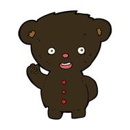 cartoon waving black bear cub N29