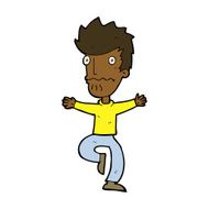 cartoon frightened man N80