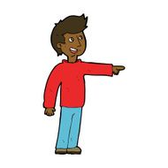 cartoon happy man pointing and laughing N7