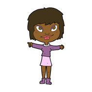 cartoon woman pointing N158