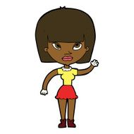 Cartoon Woman Waving N247