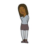cartoon woman waiting N13