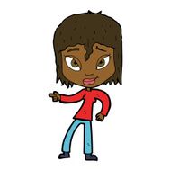 cartoon relaxed woman pointing N7
