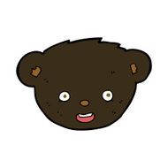cartoon black bear face N20