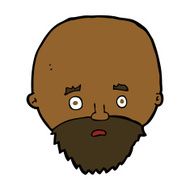 cartoon shocked man with beard N12
