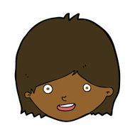 cartoon happy female face N136