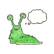 cartoon slug with thought bubble N18