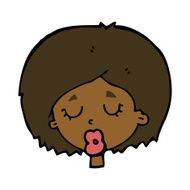 cartoon woman with eyes closed N7