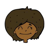 cartoon happy female face N137
