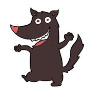 cartoon happy wolf N14