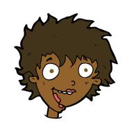 cartoon crazy excited woman N14