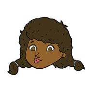 cartoon pretty female face N70