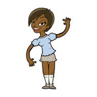 Cartoon Girl Waving N24