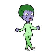 cartoon halloween zombie woman N8