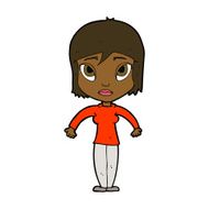 cartoon woman shrugging shoulders N357
