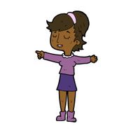 cartoon happy woman pointing N50