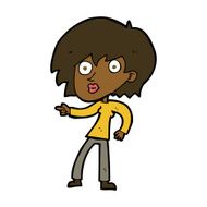 cartoon surprised woman pointing N8