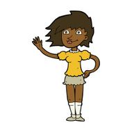 Cartoon Woman Waving N249