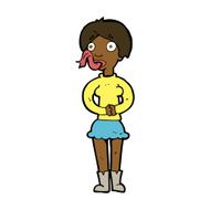 cartoon woman with snake tongue N14