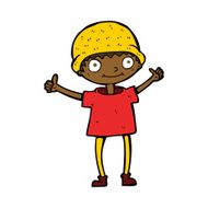 cartoon boy with positive attitude N17