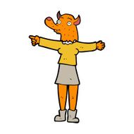 cartoon pointing fox woman N4