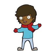 cartoon boy in winter clothes N8