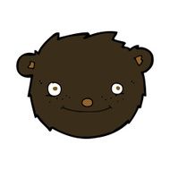 cartoon black bear head N7