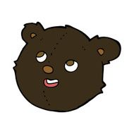 cartoon black bear face N22