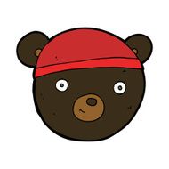 cartoon black bear face N23