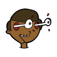 cartoon excited boy's face N8
