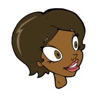 cartoon pretty female face N71