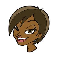 cartoon pretty female face N72