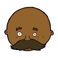 cartoon bald man with mustache N15