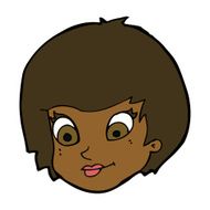 cartoon female face N113