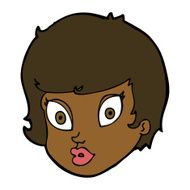 cartoon surprised female face N50