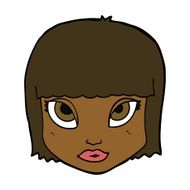 cartoon female face N115