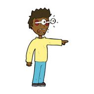 cartoon man with popping out eyes N23