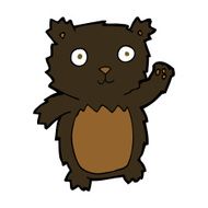 cartoon waving black bear cub N31