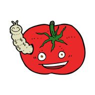 cartoon tomato with bug N8
