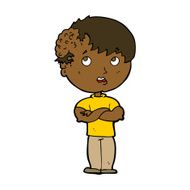 cartoon boy with growth on head N29