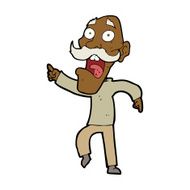 cartoon frightened old man N30