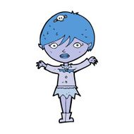 cartoon waving vampire girl N15